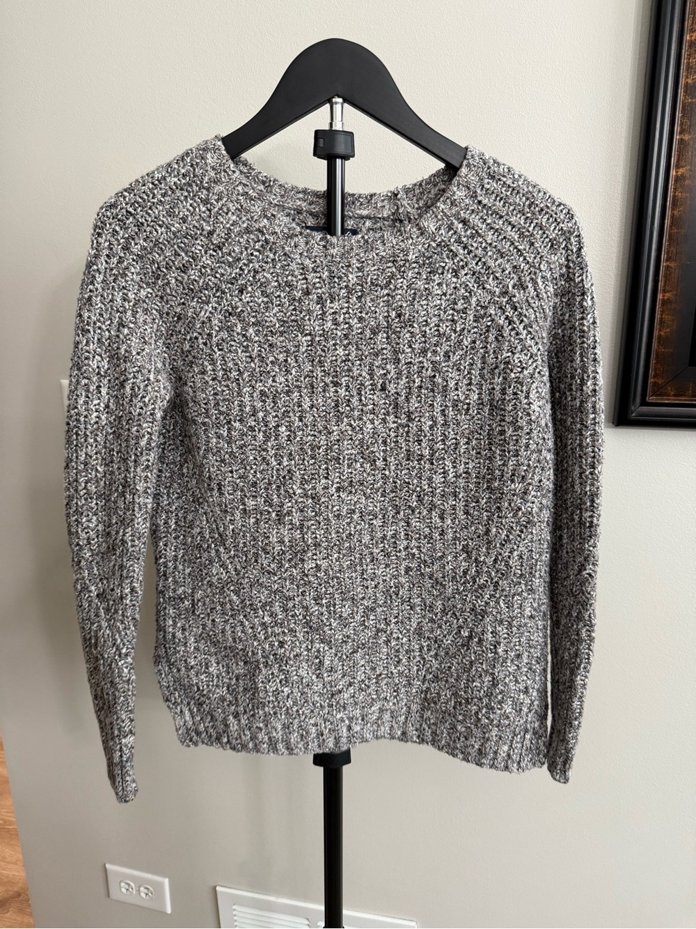 American Eagle Outfitters Gray Marled Crewneck Sweater